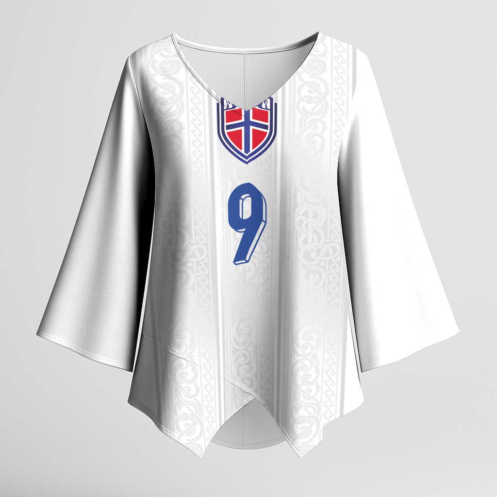 Custom Norway Football Kimono Sleeve Blouse Nordic Knot Pattern