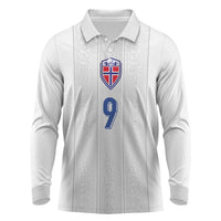 Custom Norway Football Long Sleeve Polo Shirt Nordic Knot Pattern