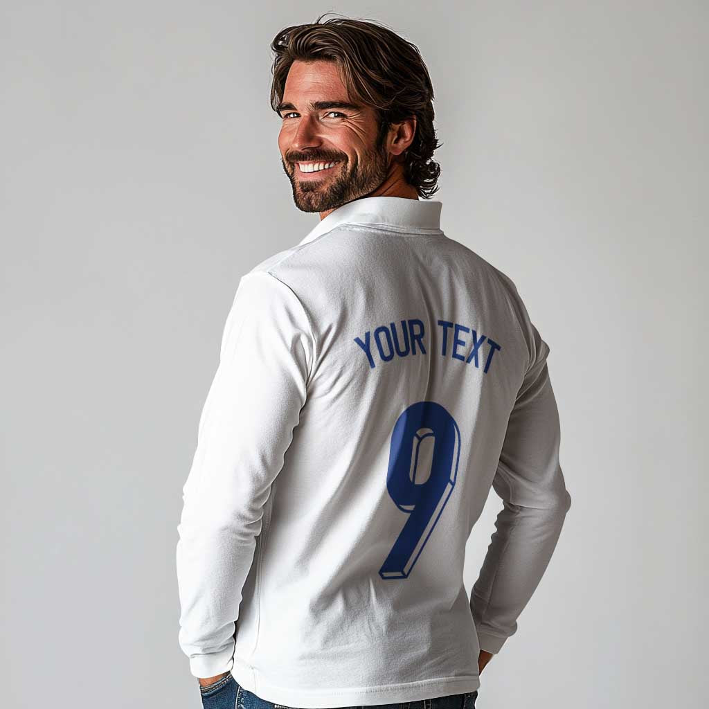 Custom Norway Football Long Sleeve Polo Shirt Nordic Knot Pattern