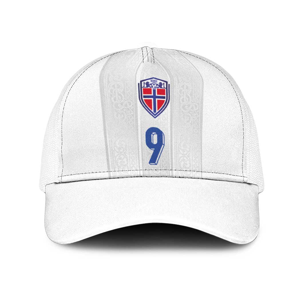Custom Norway Football Mesh Trucker Cap Nordic Knot Pattern
