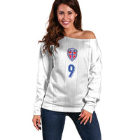 Custom Norway Football Off Shoulder Sweater Nordic Knot Pattern