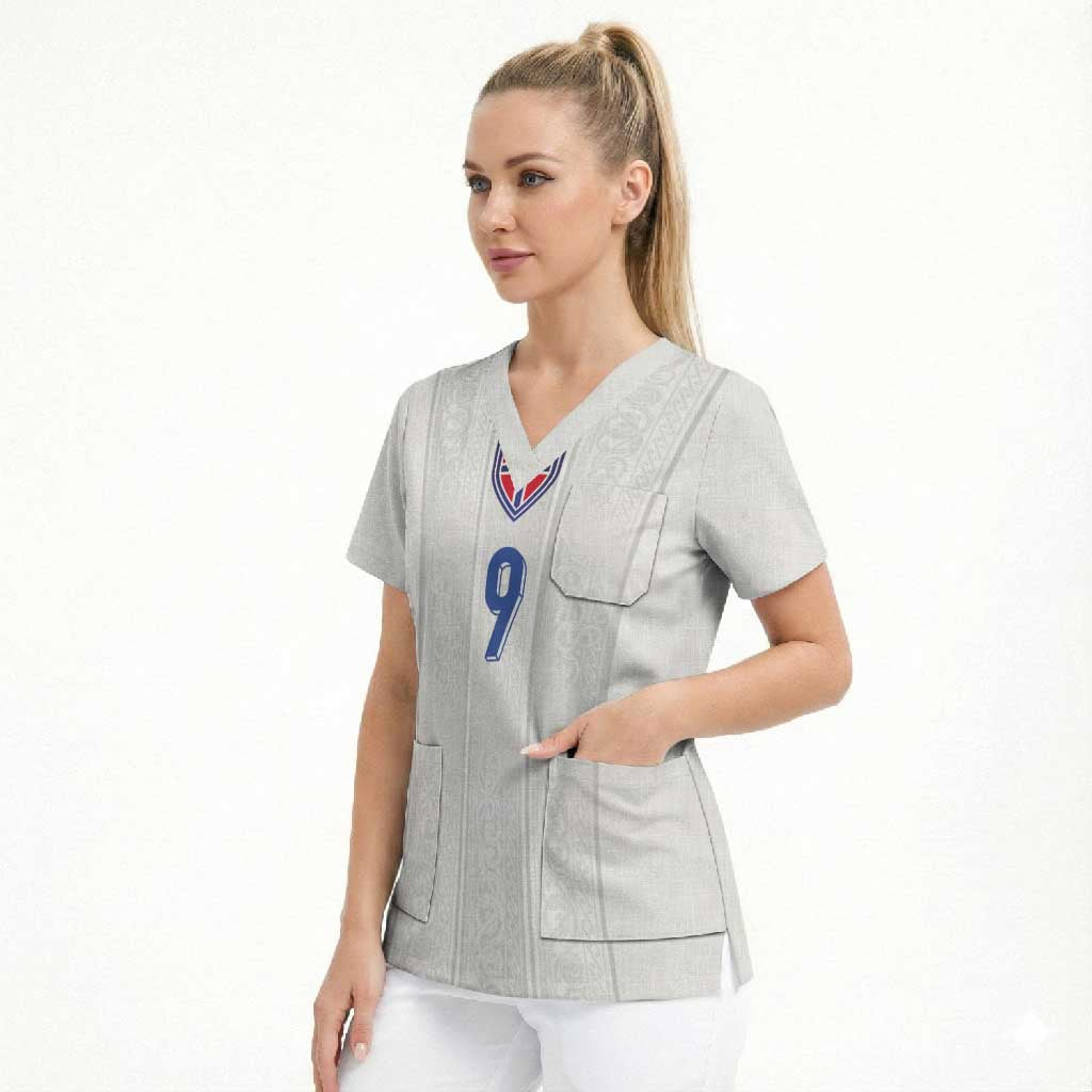 Custom Norway Football Scrub Top Nordic Knot Pattern