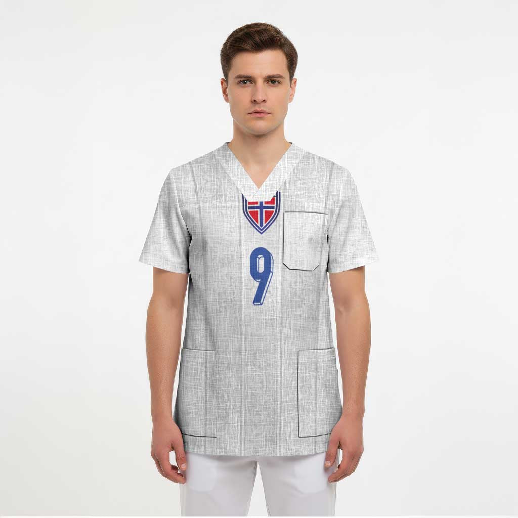 Custom Norway Football Scrub Top Nordic Knot Pattern