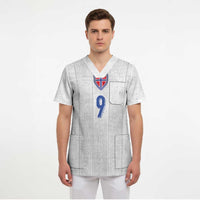 Custom Norway Football Scrub Top Nordic Knot Pattern
