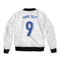 Custom Norway Football Sleeve Zip Bomber Jacket Nordic Knot Pattern