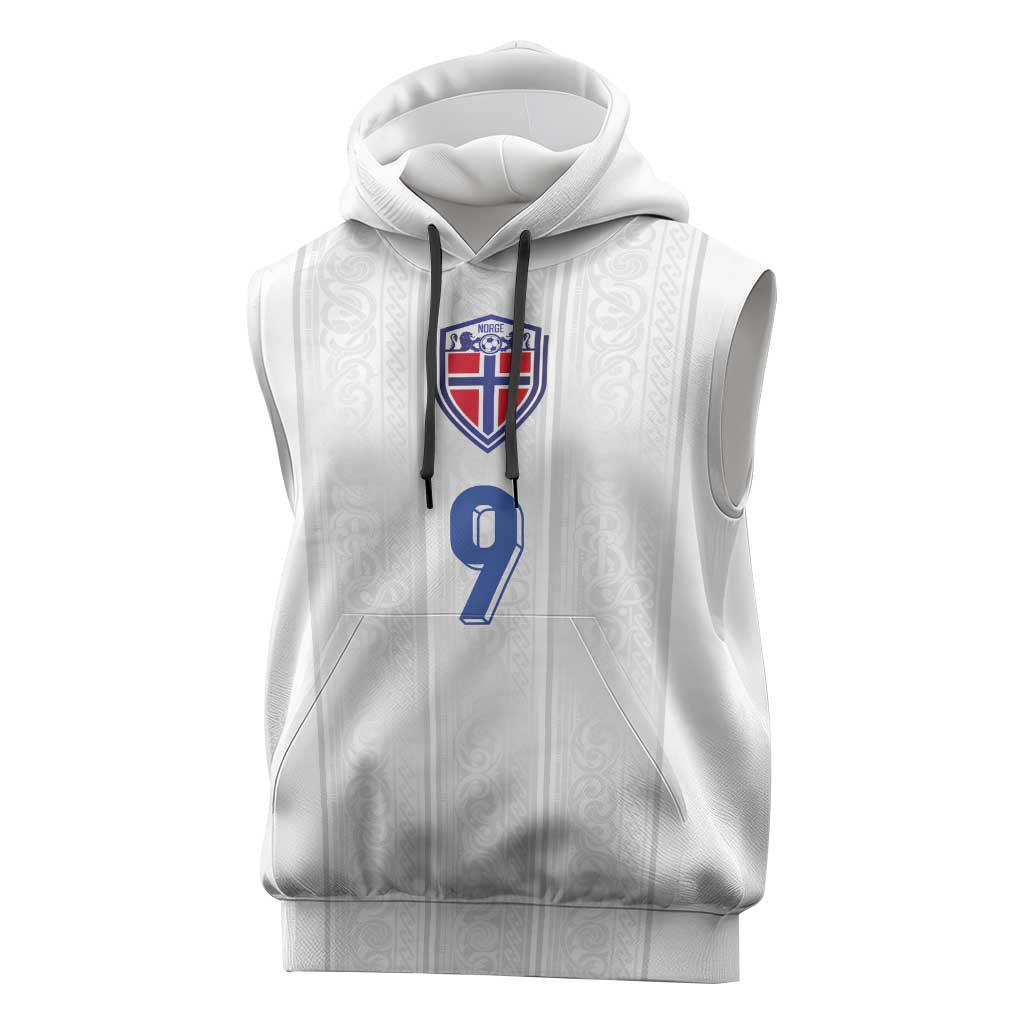 Custom Norway Football Sleeveless Hoodie Nordic Knot Pattern