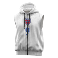 Custom Norway Football Sleeveless Zip Hoodie Nordic Knot Pattern