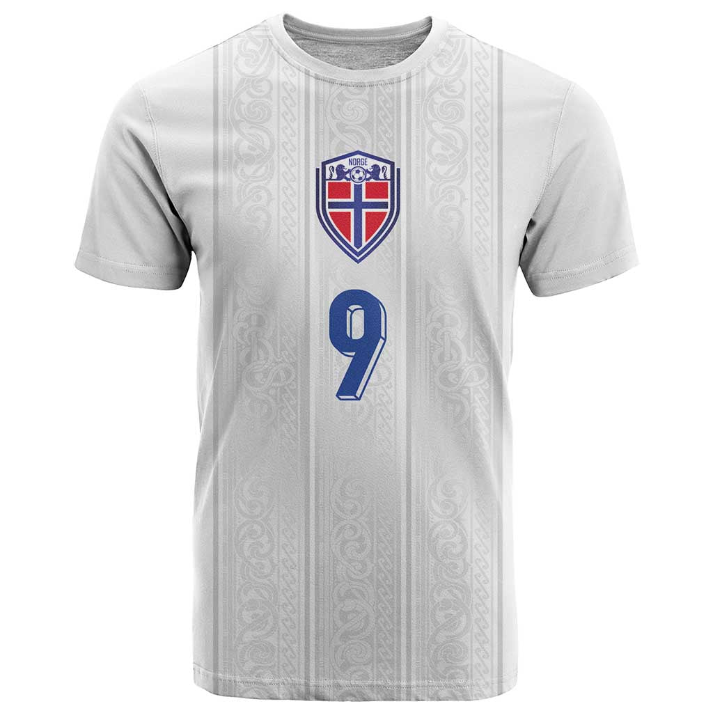Custom Norway Football T Shirt Nordic Knot Pattern