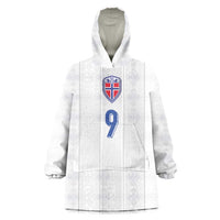 Custom Norway Football Wearable Blanket Hoodie Nordic Knot Pattern