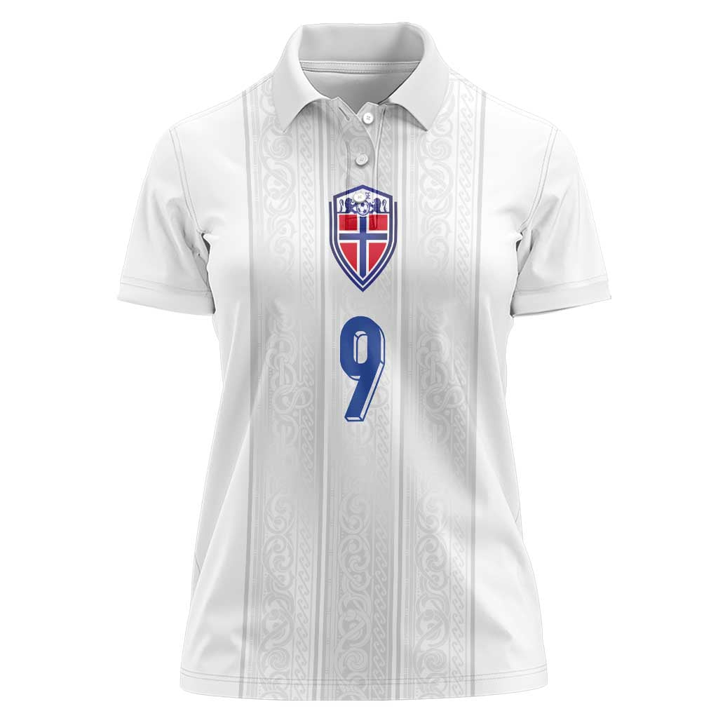 Custom Norway Football Women Polo Shirt Nordic Knot Pattern