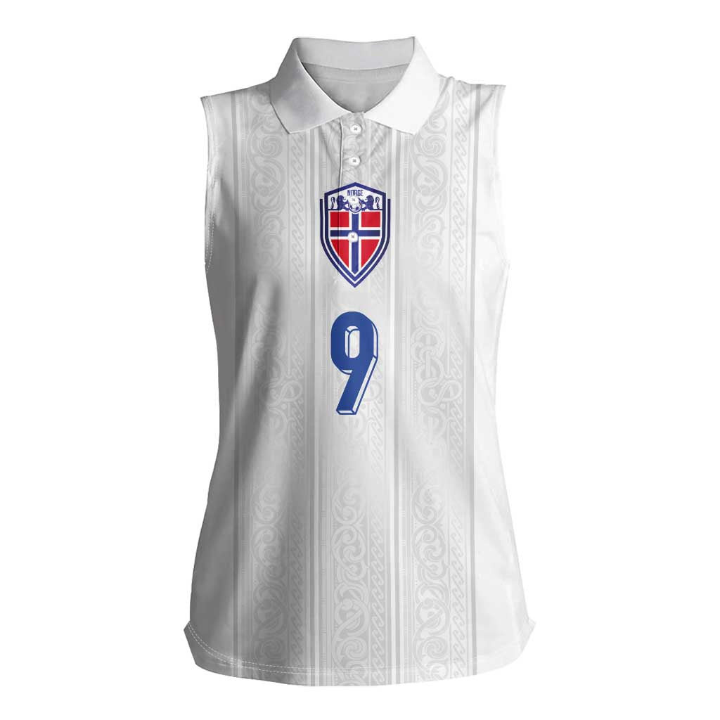 Custom Norway Football Women Sleeveless Polo Shirt Nordic Knot Pattern