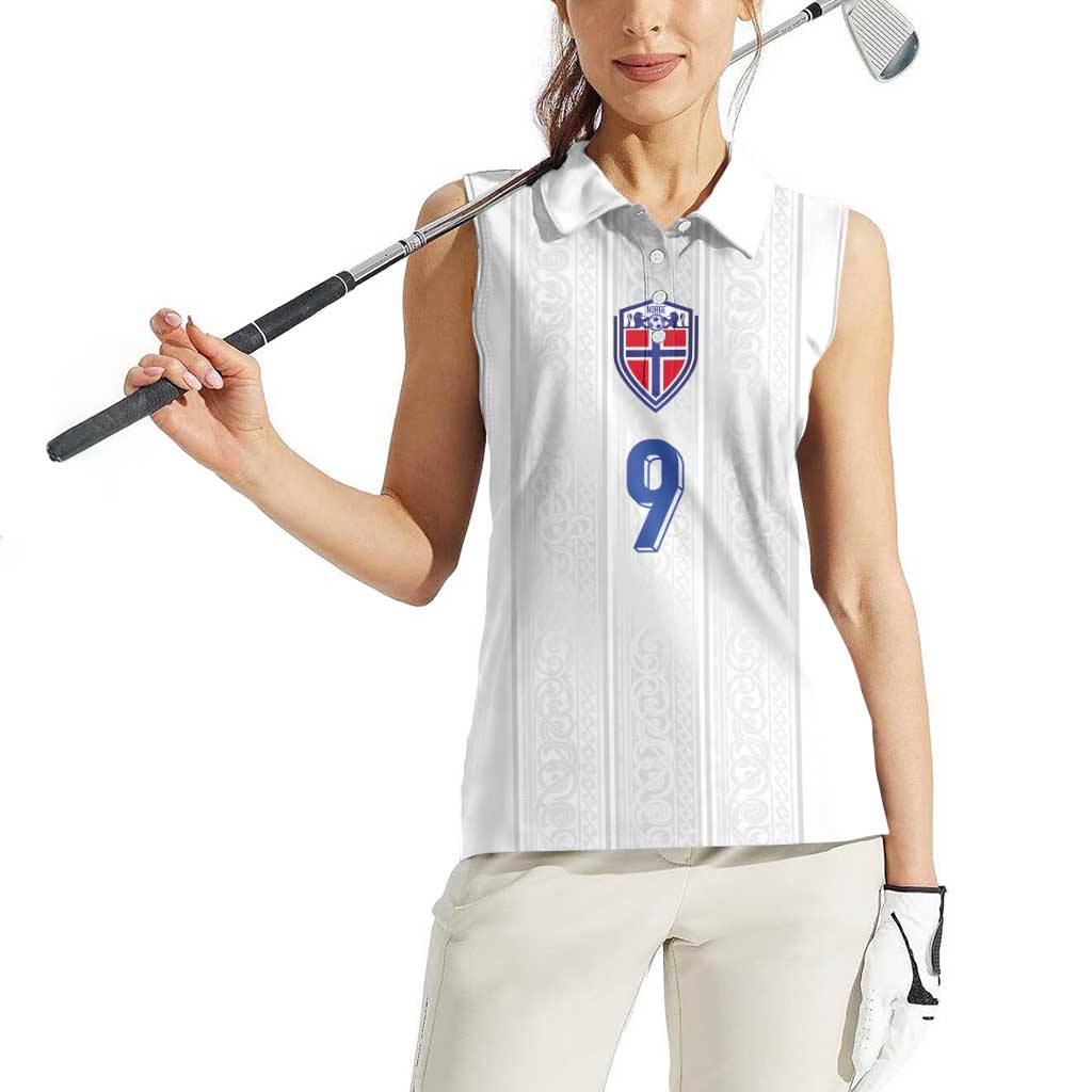 Custom Norway Football Women Sleeveless Polo Shirt Nordic Knot Pattern
