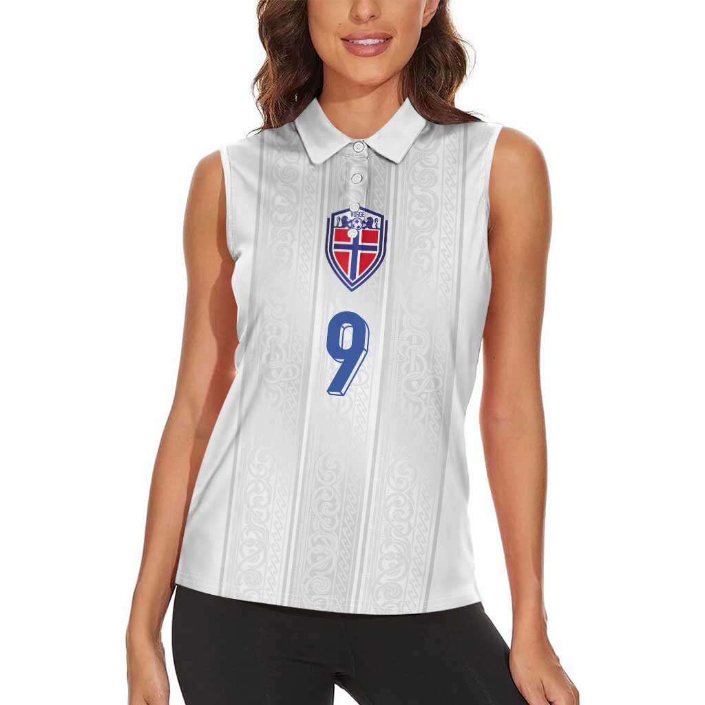 Custom Norway Football Women Sleeveless Polo Shirt Nordic Knot Pattern