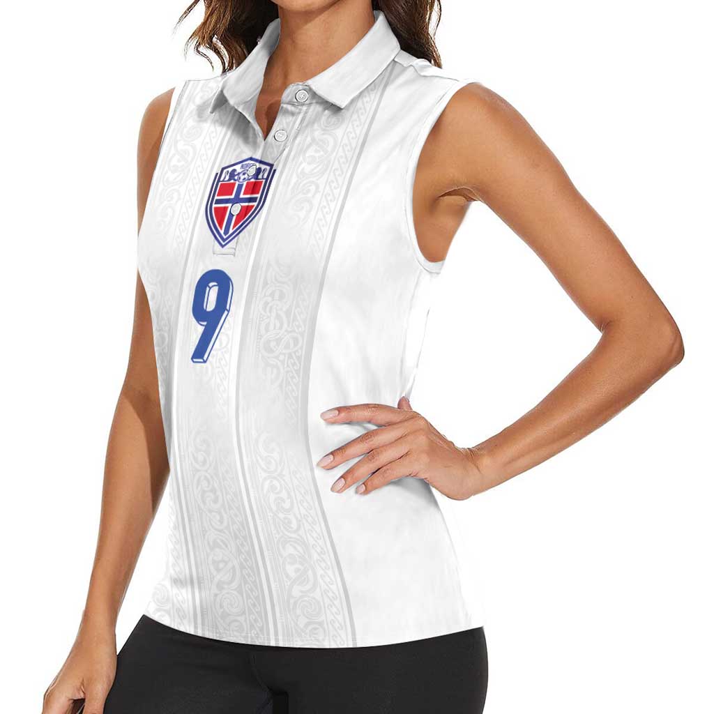 Custom Norway Football Women Sleeveless Polo Shirt Nordic Knot Pattern