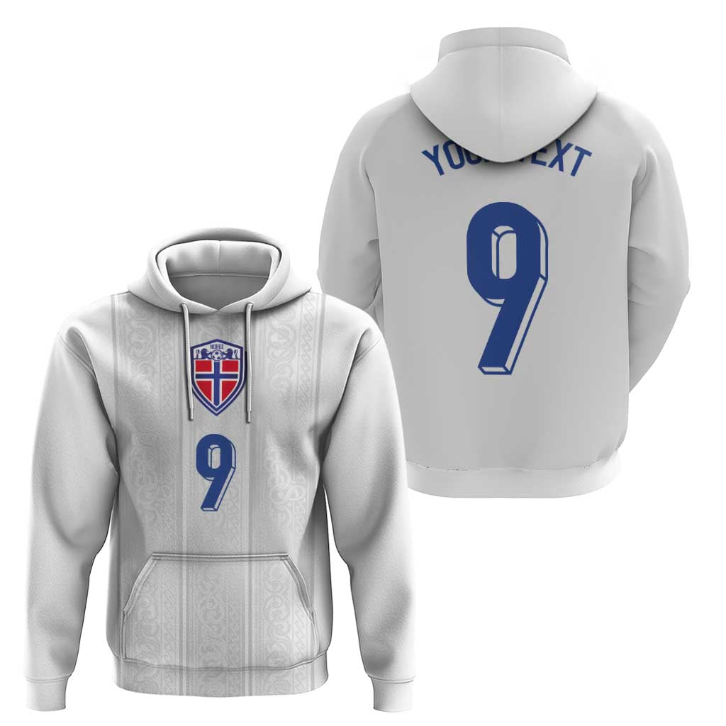 Custom Norway Football Zip Hoodie Nordic Knot Pattern