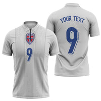 Custom Norway Football Zipper Polo Shirt Nordic Knot Pattern