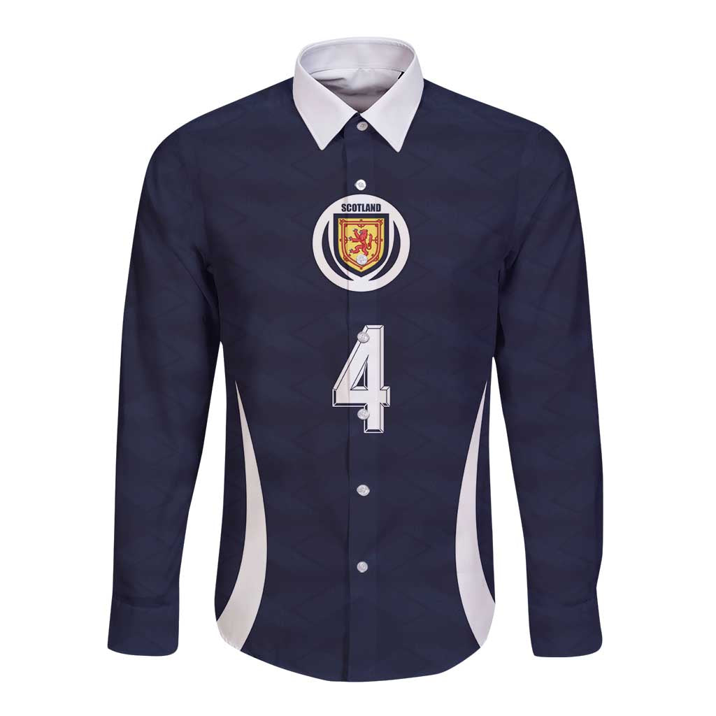 Custom Scotland Football Long Sleeve Button Shirt Glory 2026
