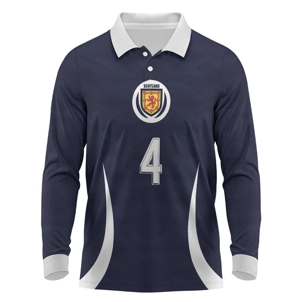 Custom Scotland Football Long Sleeve Polo Shirt Glory 2026