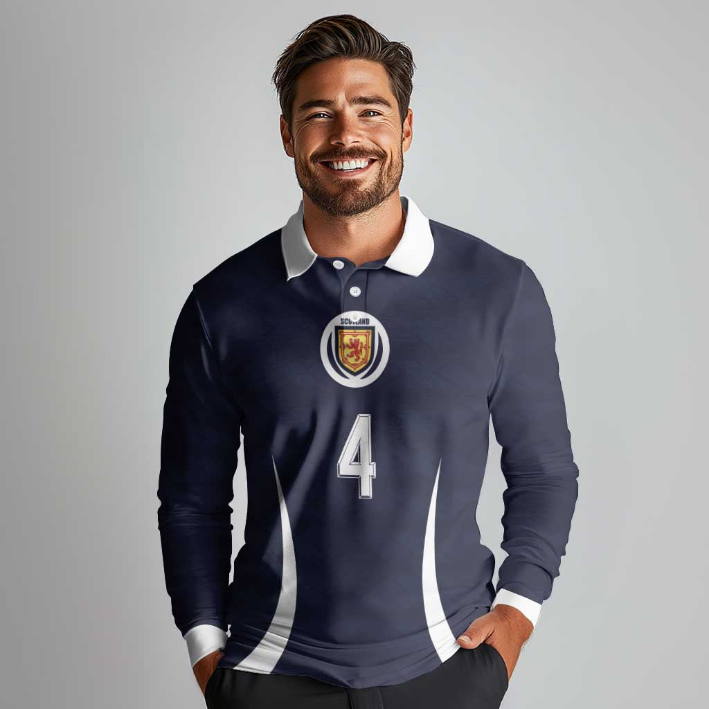 Custom Scotland Football Long Sleeve Polo Shirt Glory 2026