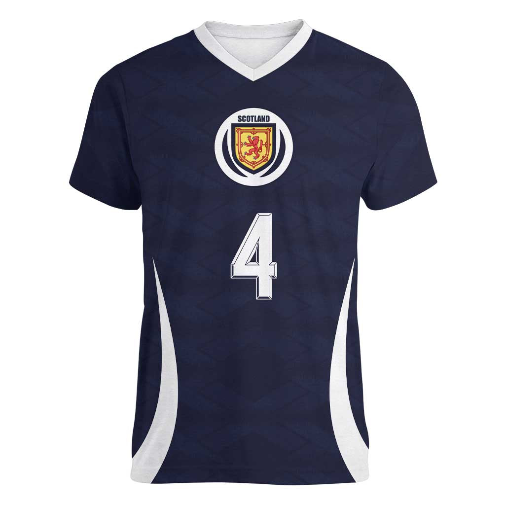 Custom Scotland Football Women V-Neck T-Shirt Glory 2026