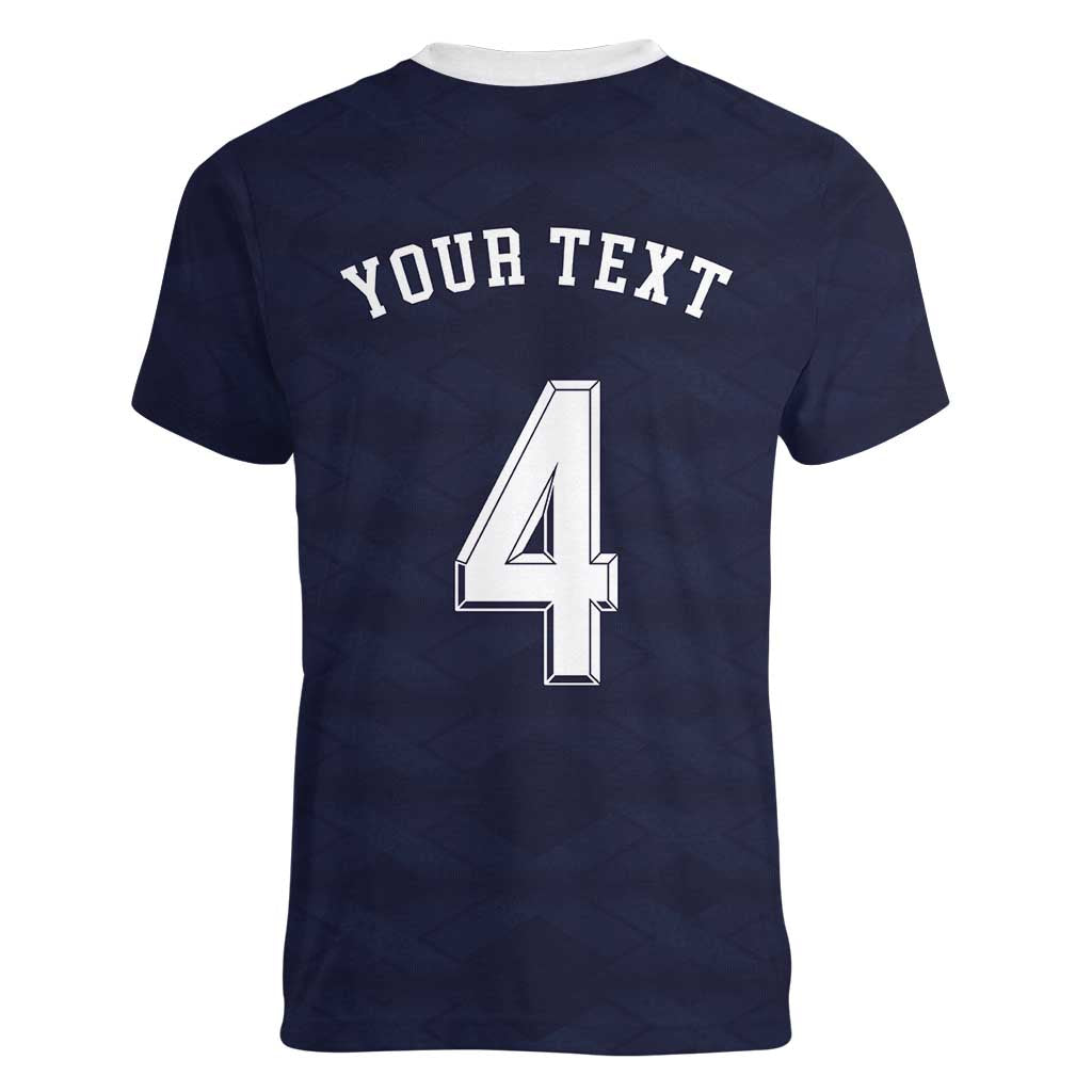 Custom Scotland Football Women V-Neck T-Shirt Glory 2026