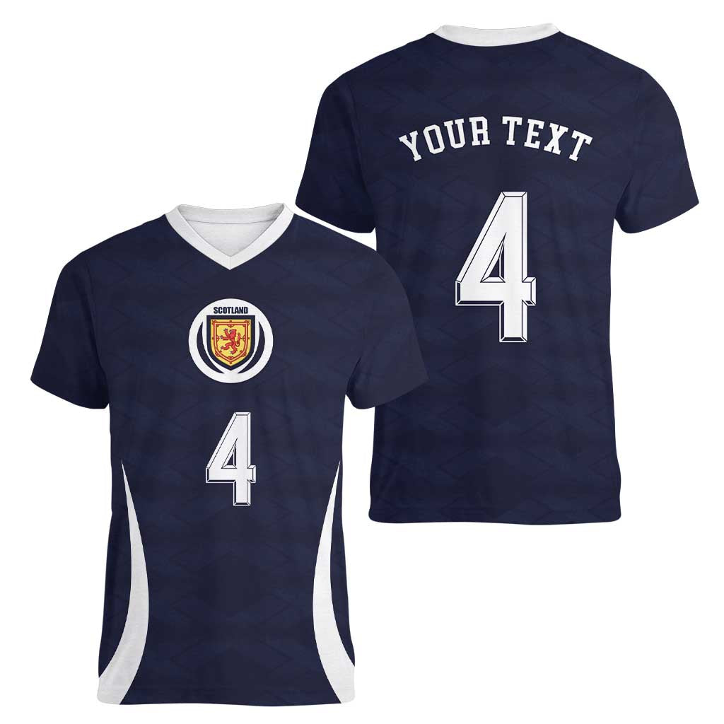 Custom Scotland Football Women V-Neck T-Shirt Glory 2026
