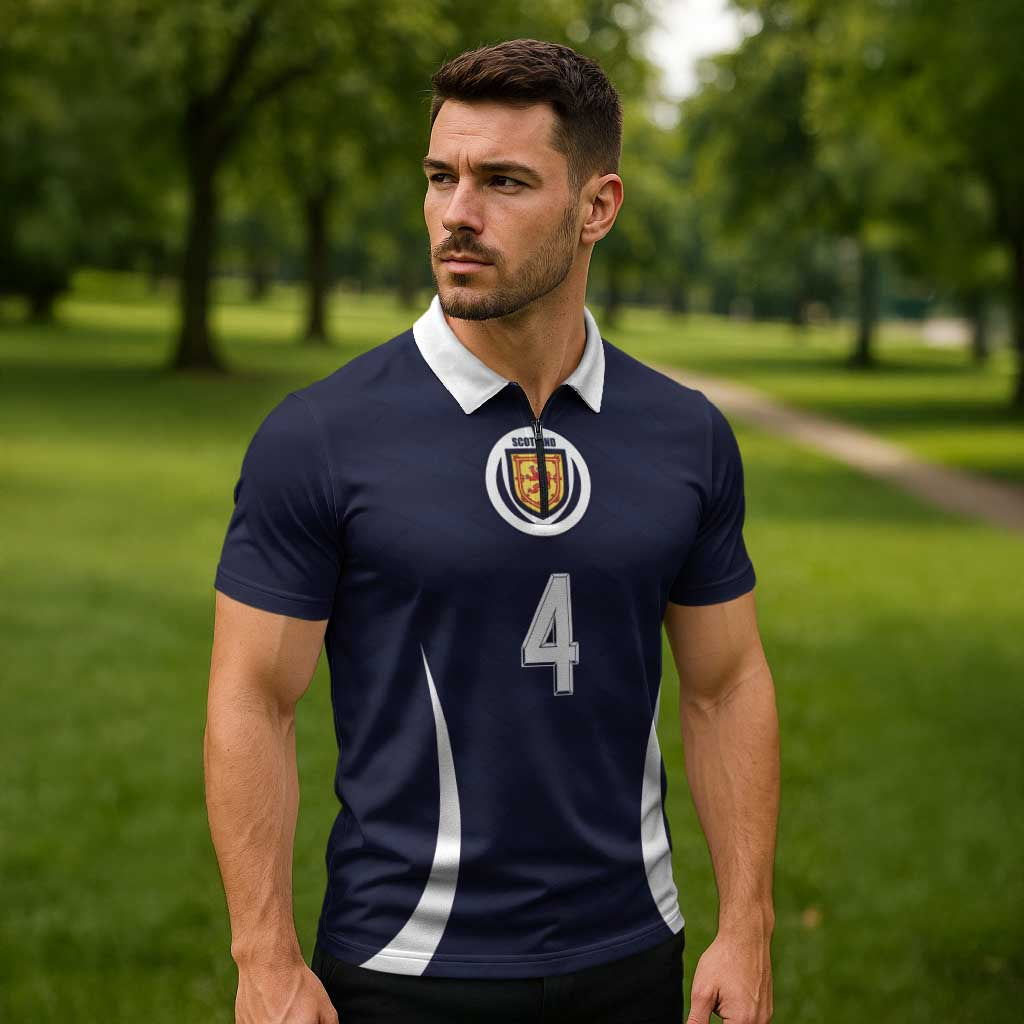 Custom Scotland Football Zipper Polo Shirt Glory 2026