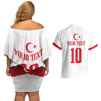 Turkey Football 2024 Go Champion Couples Matching Off Shoulder Short Dress and Hawaiian Shirt - Wonder Print Shop