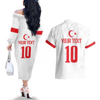 Turkey Football 2024 Go Champion Couples Matching Off The Shoulder Long Sleeve Dress and Hawaiian Shirt - Wonder Print Shop