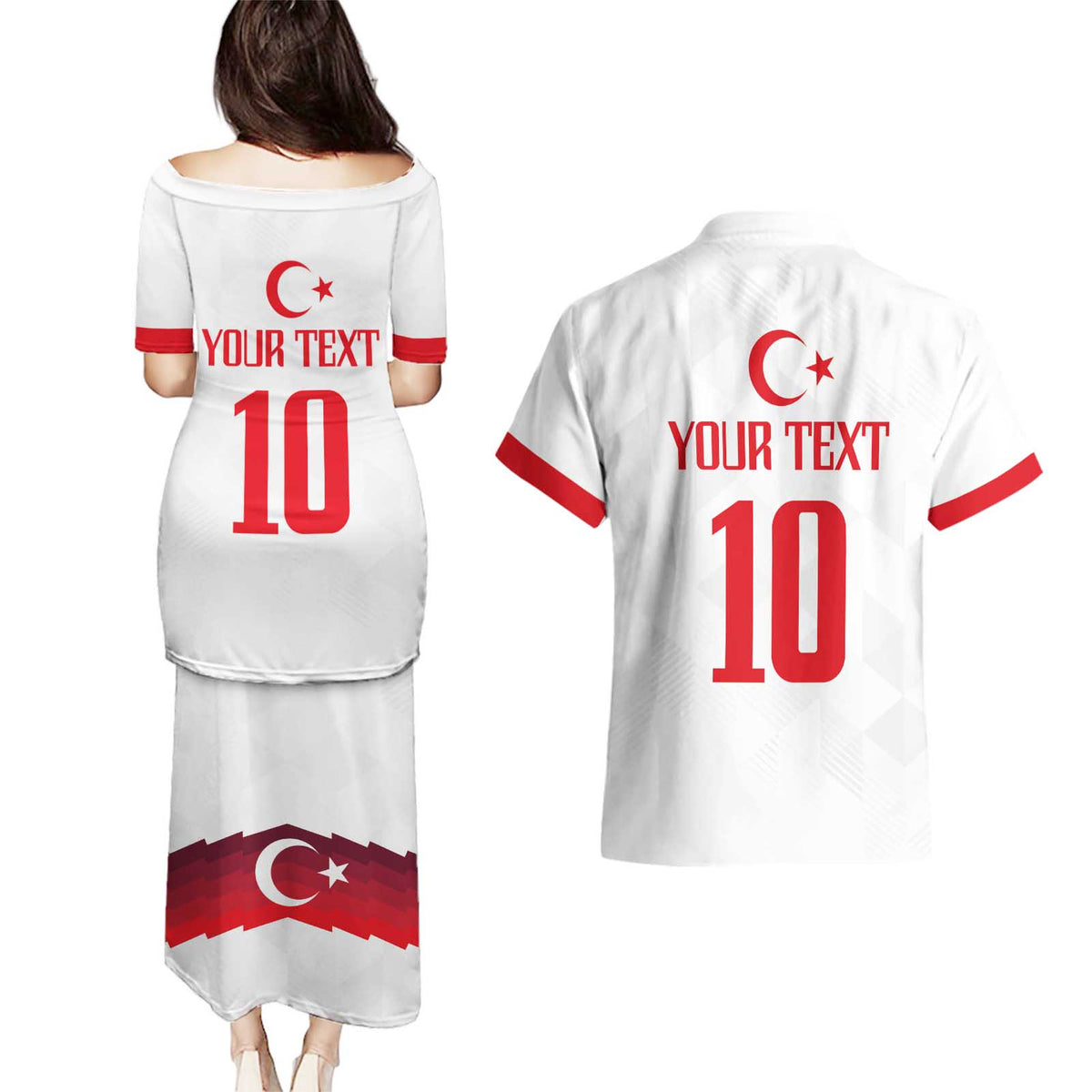 Turkey Football 2024 Go Champion Couples Matching Puletasi and Hawaiian Shirt - Wonder Print Shop