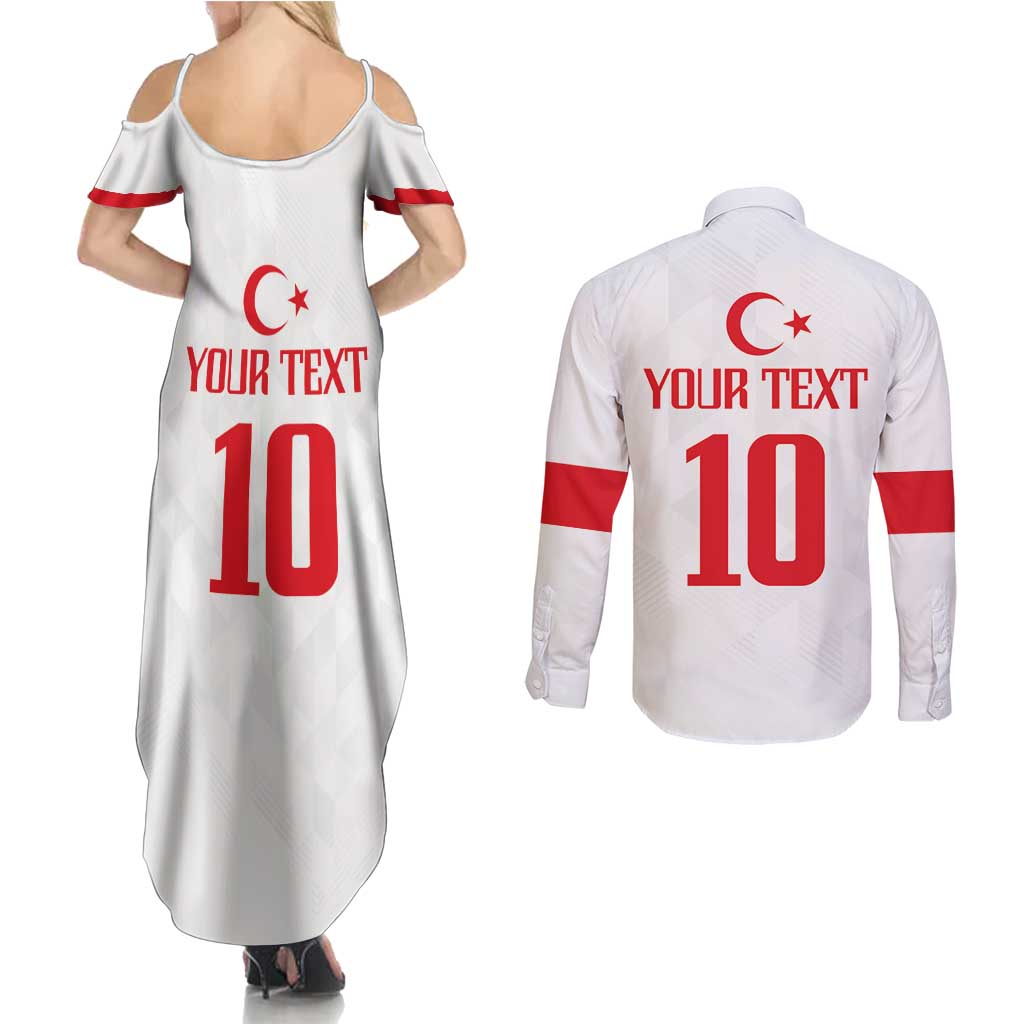 Turkey Football 2024 Go Champion Couples Matching Summer Maxi Dress and Long Sleeve Button Shirt - Wonder Print Shop