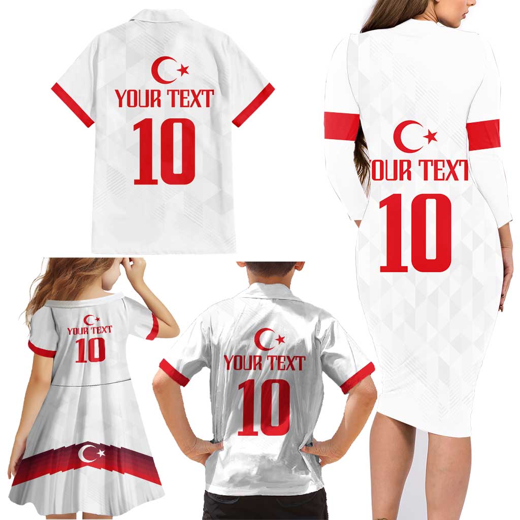 Turkey Football 2024 Go Champion Family Matching Long Sleeve Bodycon Dress and Hawaiian Shirt - Wonder Print Shop