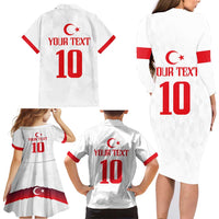 Turkey Football 2024 Go Champion Family Matching Long Sleeve Bodycon Dress and Hawaiian Shirt - Wonder Print Shop