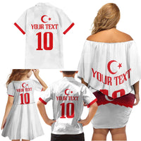 Turkey Football 2024 Go Champion Family Matching Off Shoulder Short Dress and Hawaiian Shirt - Wonder Print Shop