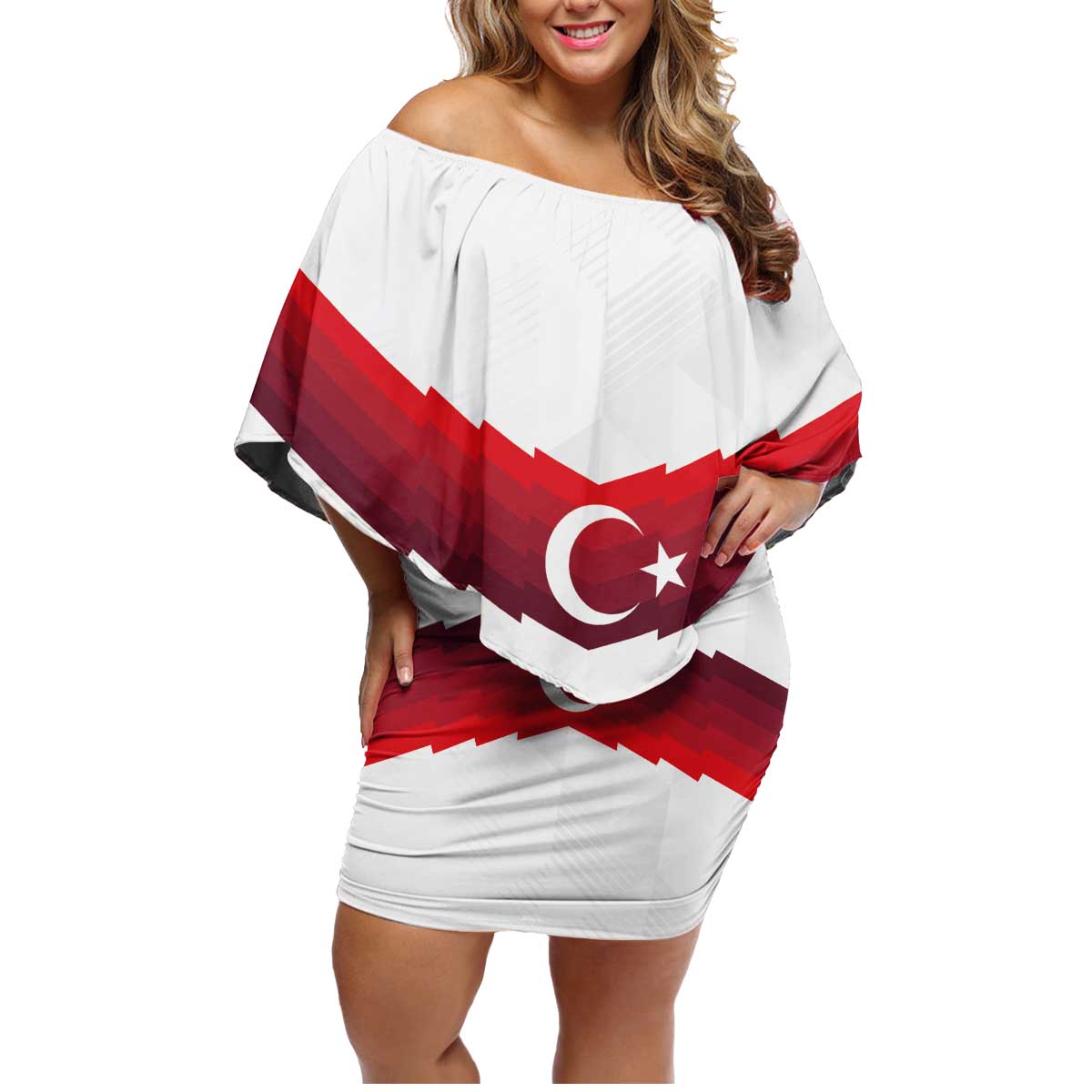 Turkey Football 2024 Go Champion Family Matching Off Shoulder Short Dress and Hawaiian Shirt - Wonder Print Shop