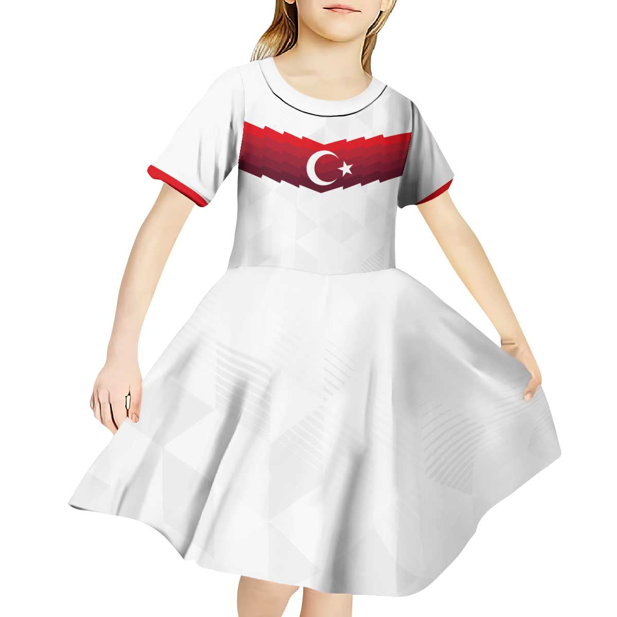Turkey Football 2024 Go Champion Kid Short Sleeve Dress - Wonder Print Shop