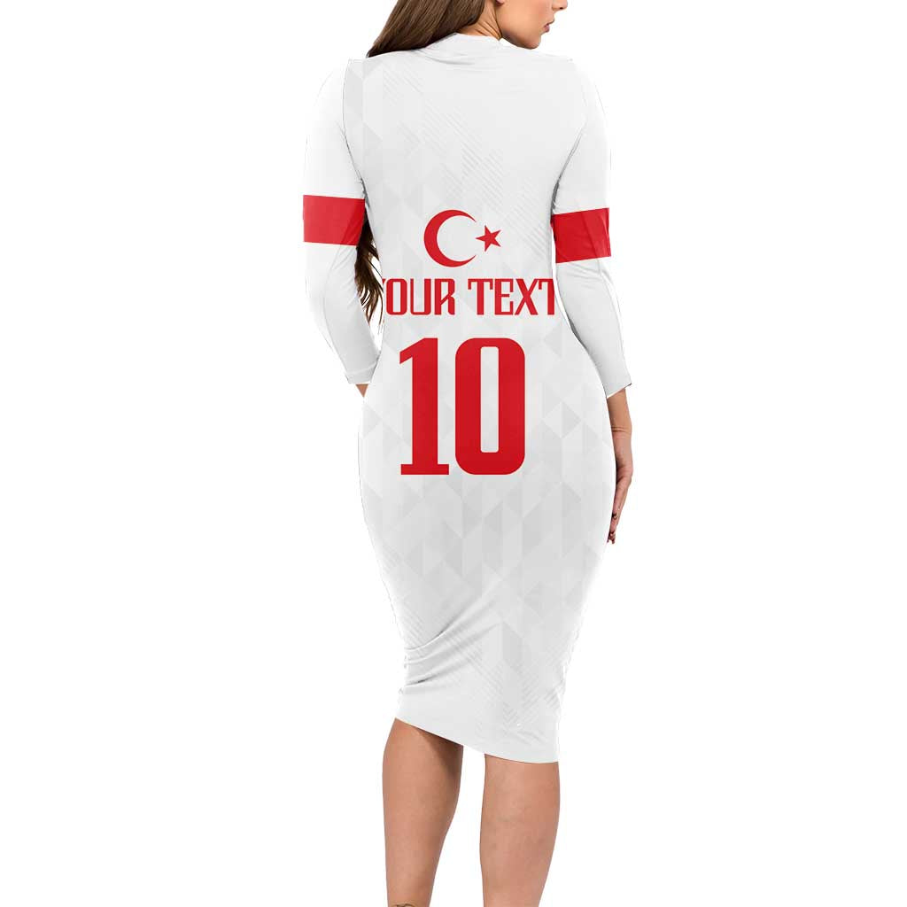 Turkey Football 2024 Go Champion Long Sleeve Bodycon Dress - Wonder Print Shop