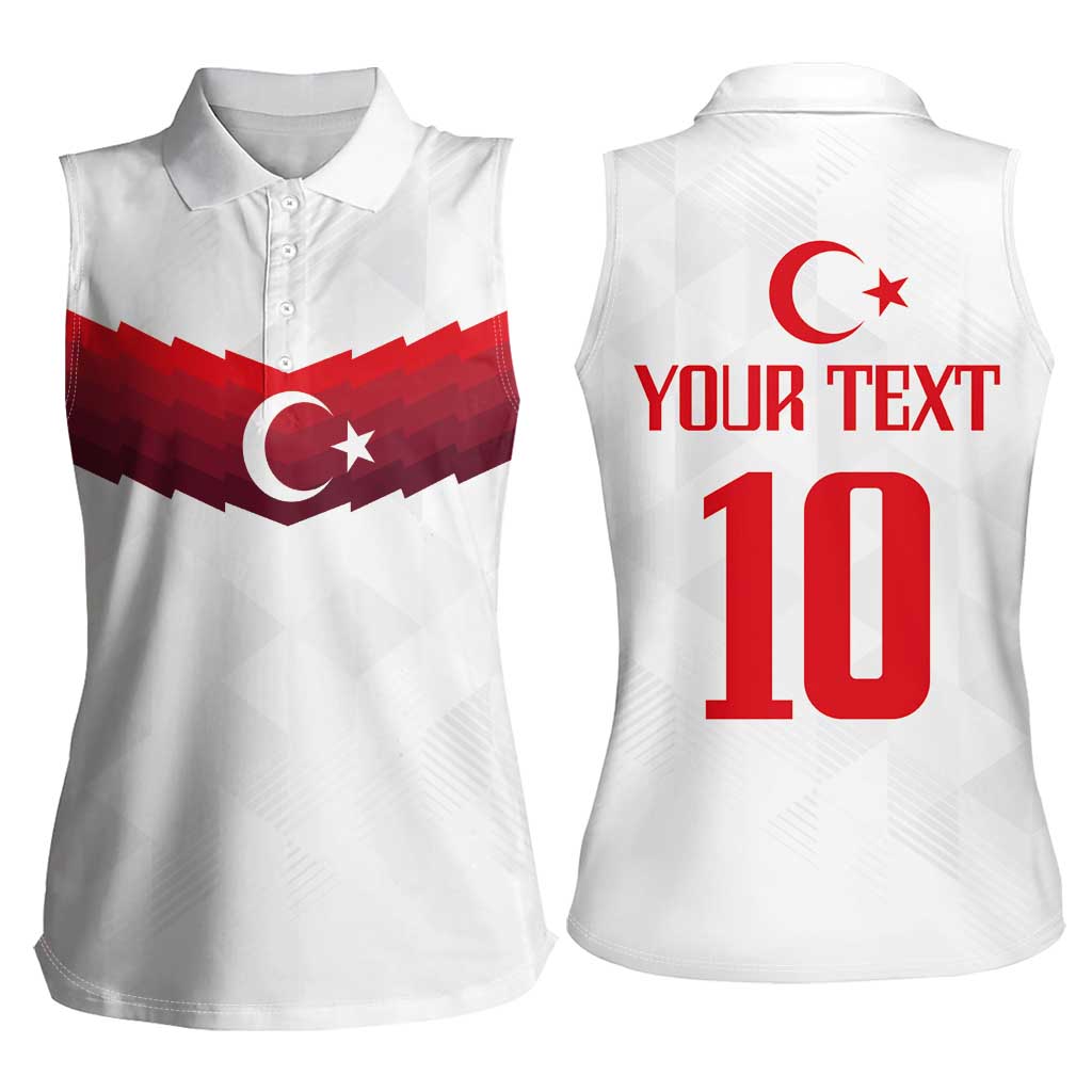 Turkey Football 2024 Go Champion Women Sleeveless Polo Shirt - Wonder Print Shop