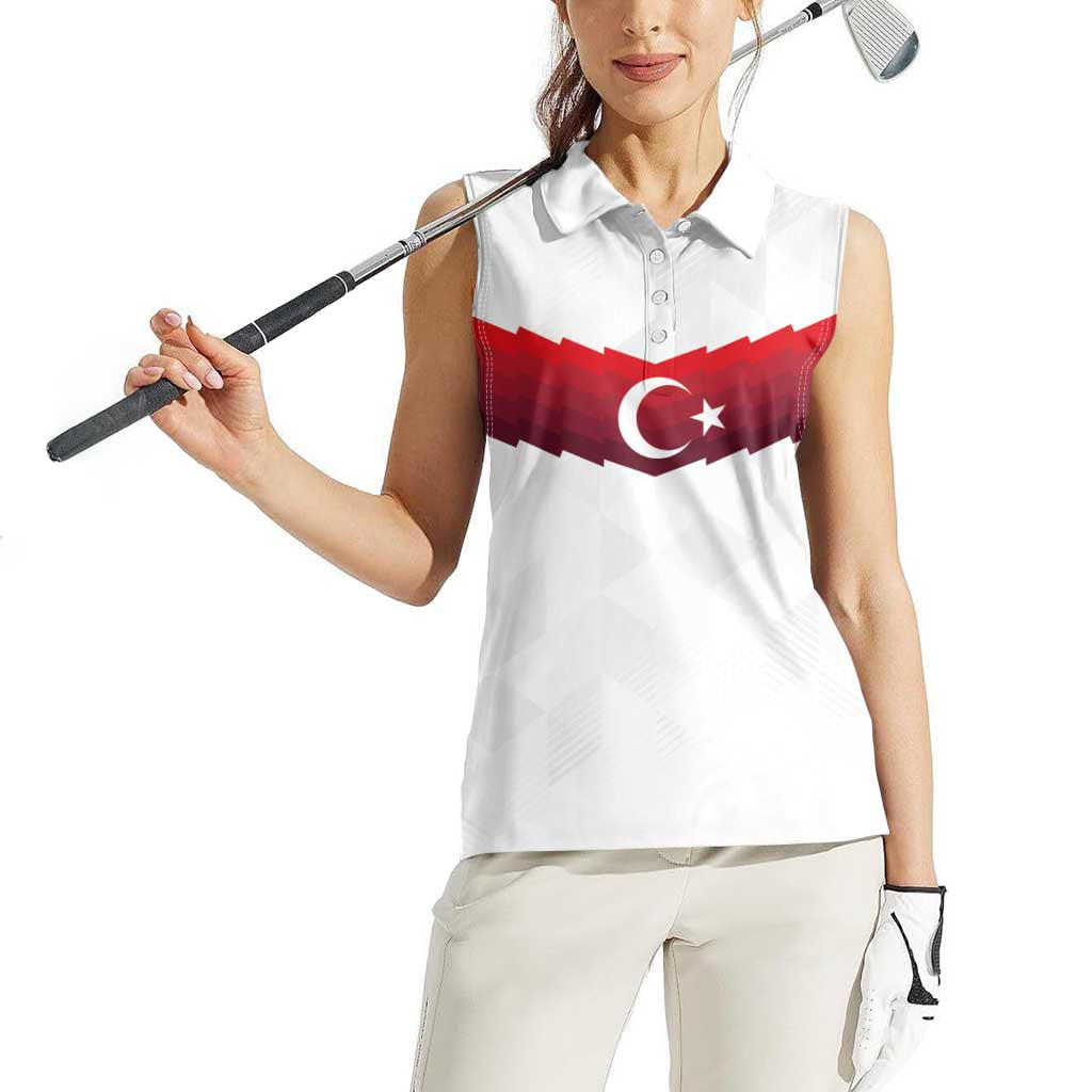 Turkey Football 2024 Go Champion Women Sleeveless Polo Shirt - Wonder Print Shop