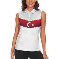 Turkey Football 2024 Go Champion Women Sleeveless Polo Shirt - Wonder Print Shop