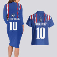 France Football 2024 Go Champion Couples Matching Long Sleeve Bodycon Dress and Hawaiian Shirt - Wonder Print Shop