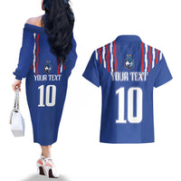 France Football 2024 Go Champion Couples Matching Off The Shoulder Long Sleeve Dress and Hawaiian Shirt - Wonder Print Shop