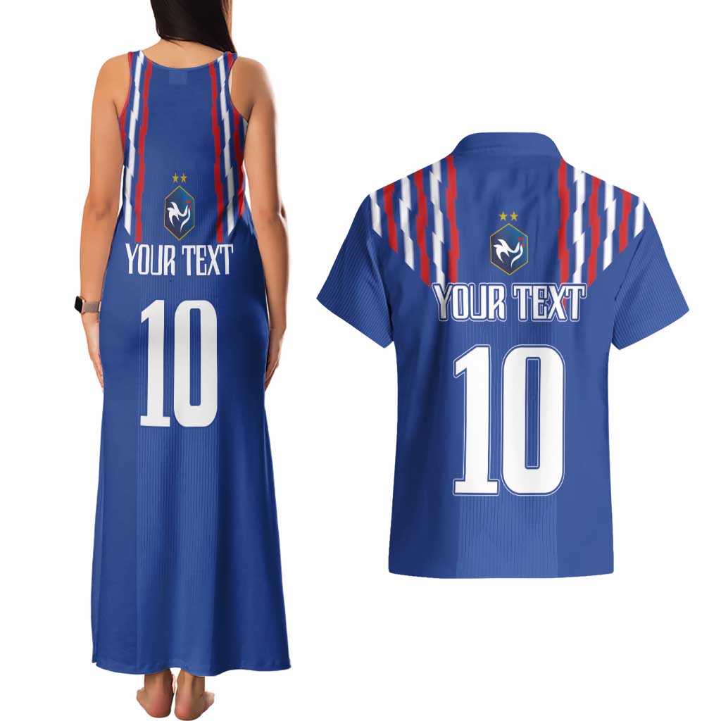 France Football 2024 Go Champion Couples Matching Tank Maxi Dress and Hawaiian Shirt - Wonder Print Shop
