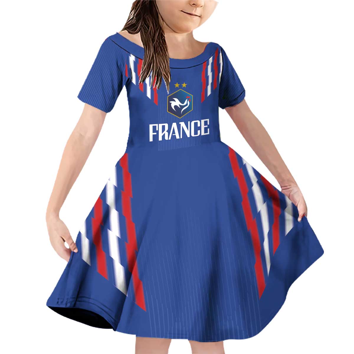 France Football 2024 Go Champion Family Matching Off Shoulder Short Dress and Hawaiian Shirt - Wonder Print Shop
