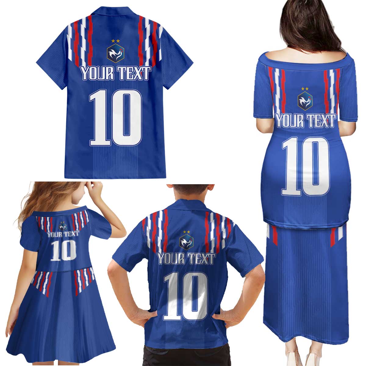 France Football 2024 Go Champion Family Matching Puletasi and Hawaiian Shirt - Wonder Print Shop