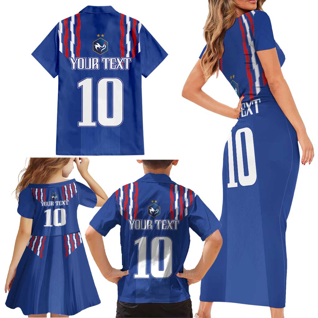 France Football 2024 Go Champion Family Matching Short Sleeve Bodycon Dress and Hawaiian Shirt - Wonder Print Shop
