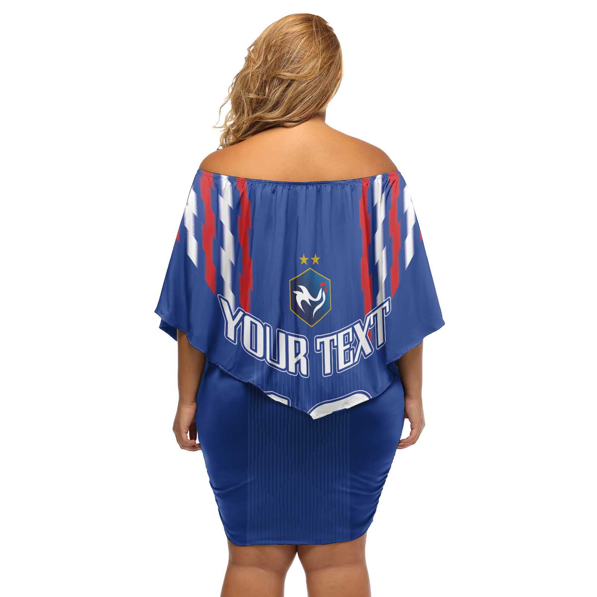 France Football 2024 Go Champion Off Shoulder Short Dress - Wonder Print Shop