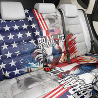 French-American Heritage Month Back Car Seat Cover National Flags Style with Rooster and Bald Eagle - Wonder Print Shop