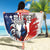 French-American Heritage Month Beach Blanket National Flags Style with Rooster and Bald Eagle - Wonder Print Shop