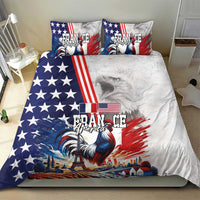 French-American Heritage Month Bedding Set National Flags Style with Rooster and Bald Eagle - Wonder Print Shop